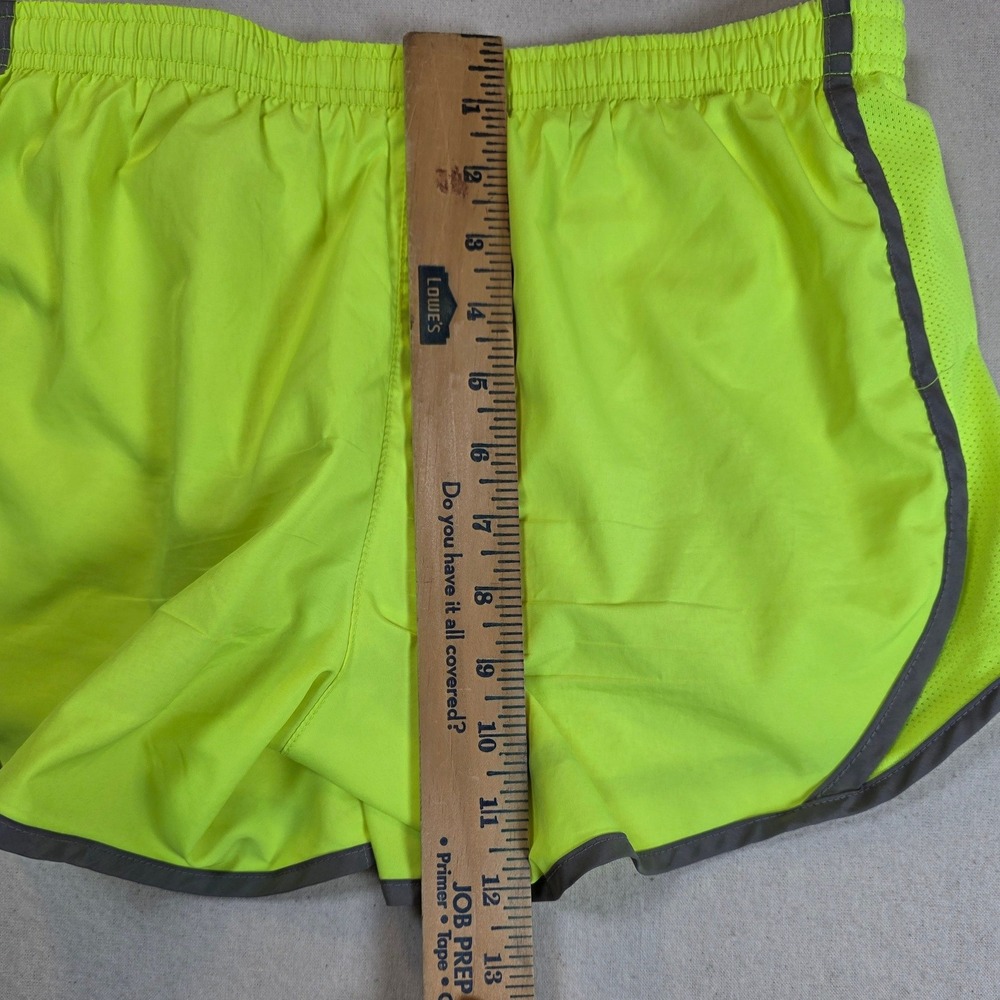 Nike Tempo Running Shorts Womens Large Neon Yellow Dri-FIT Athletic Gym High Vis - Picture 4 of 5